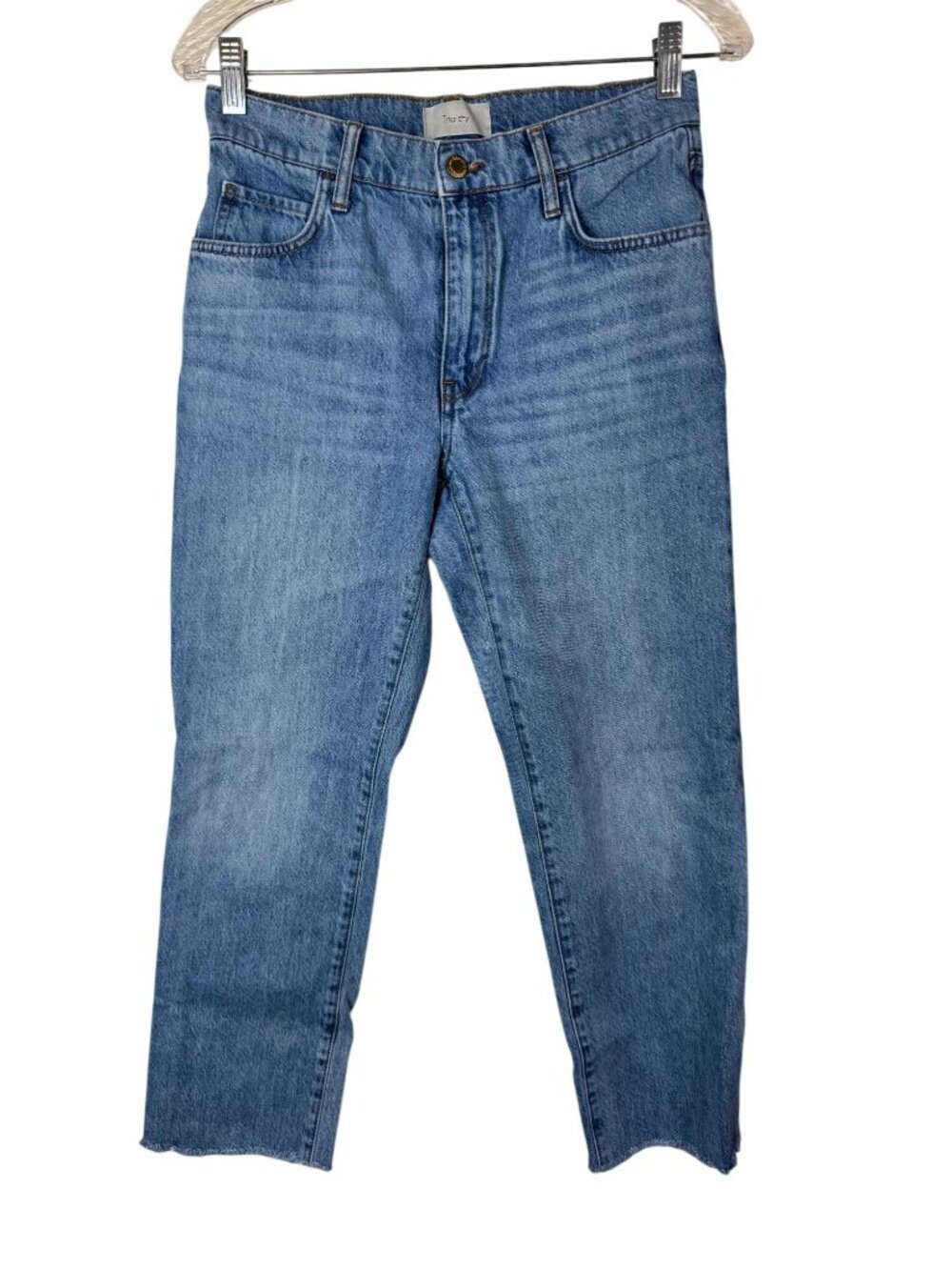 Triarchy Womens High Rise Straight Blue Jeans Denim Size 28 Casual 100% Cotton